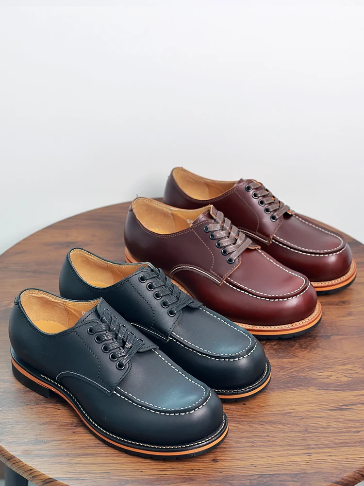 

Повседневная деловая повседневная кожаная обувь с низким вырезом на шнуровке, рабочая одежда, модная мужская обувь Goodyear ручной работы