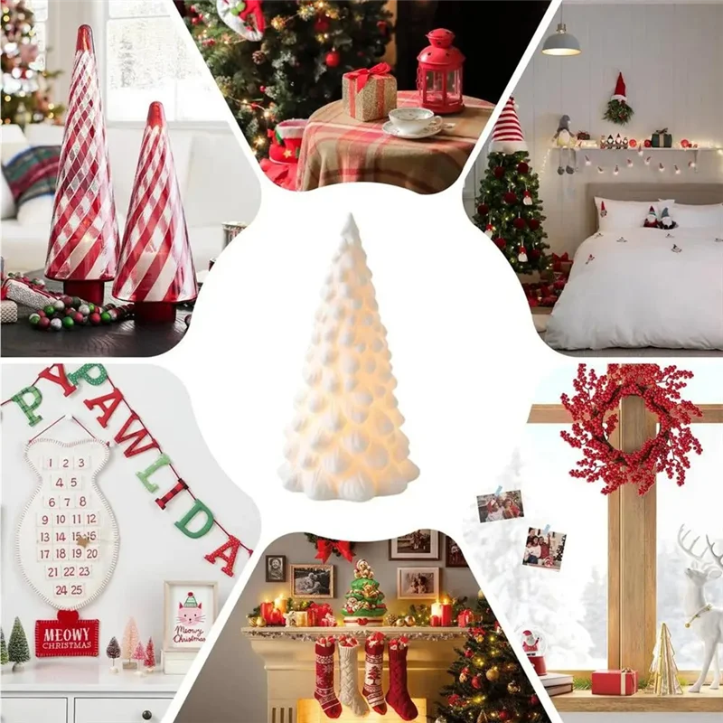 

PZHI-светящаяся рождественская елка, рождественские елки с огнями, искусственные украшения для столешницы, уникальный орнамент