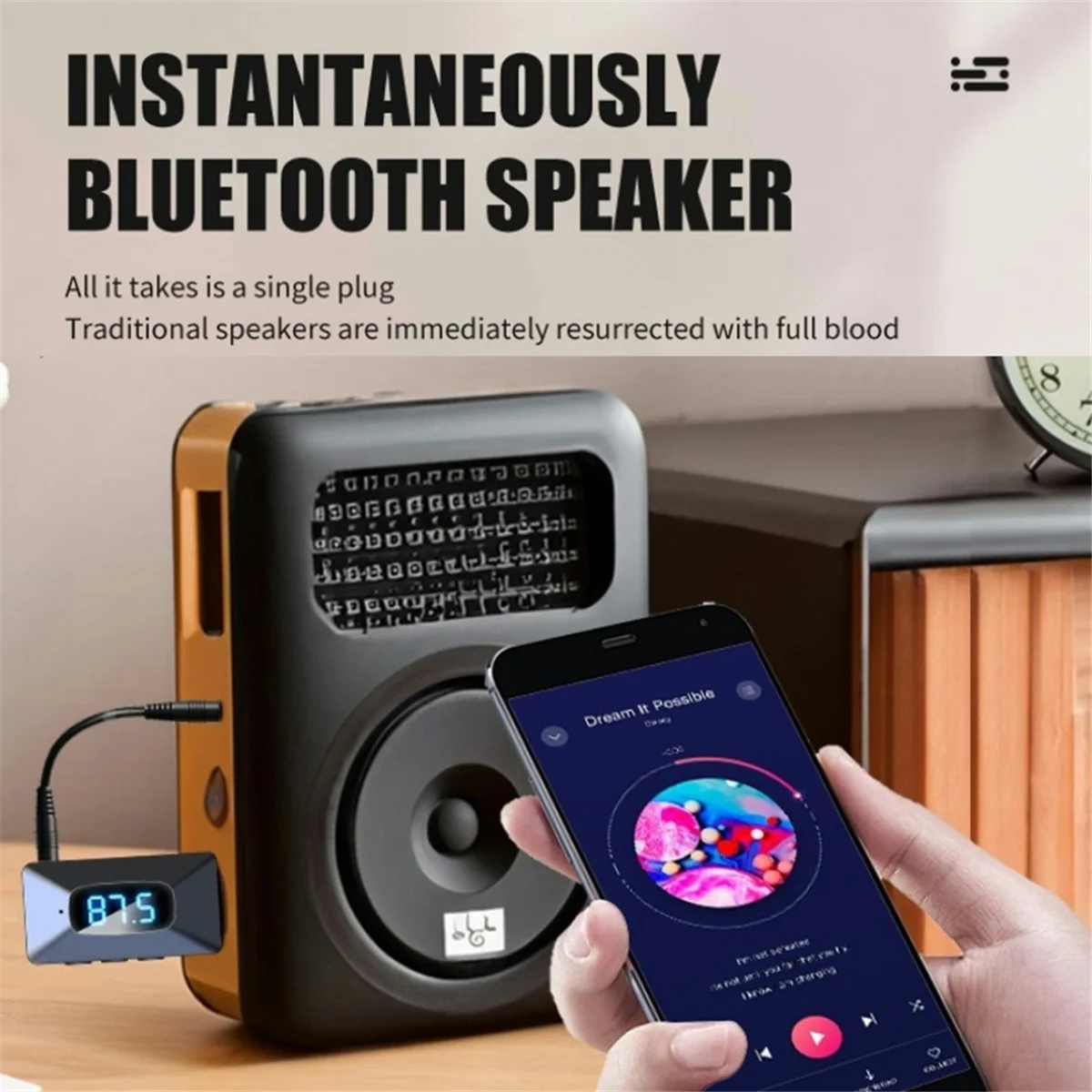 

Автомобильный Bluetooth-приемник Автомобильный Bluetooth 5,4 T65 Мини-USB-передатчик-приемник со светодиодным дисплеем Автомобильный комплект громкой связи