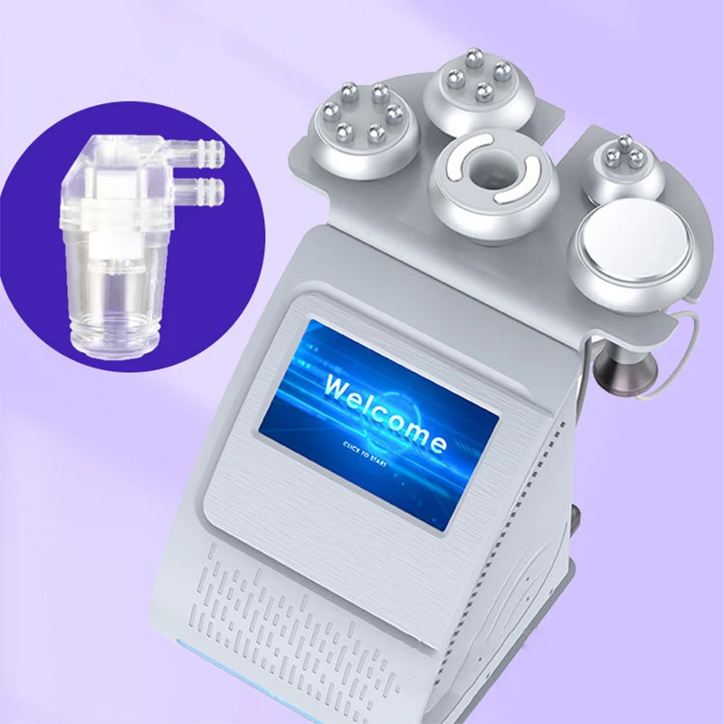 Instrumento de belleza multifuncional 5 en 1 de escritorio, luz roja Multipolar, RF, presión negativa, energía térmica, instrucciones de belleza corporal