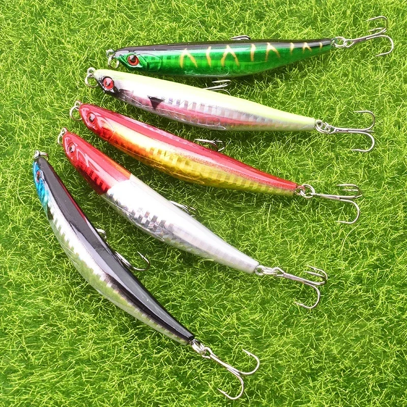 1 pz matita esche da pesca 9 cm 7.5g imita colorare esca lentamente Swinbait Wobblers affrontare pesciolini Giappone richiamo duro Isca Bass Peche