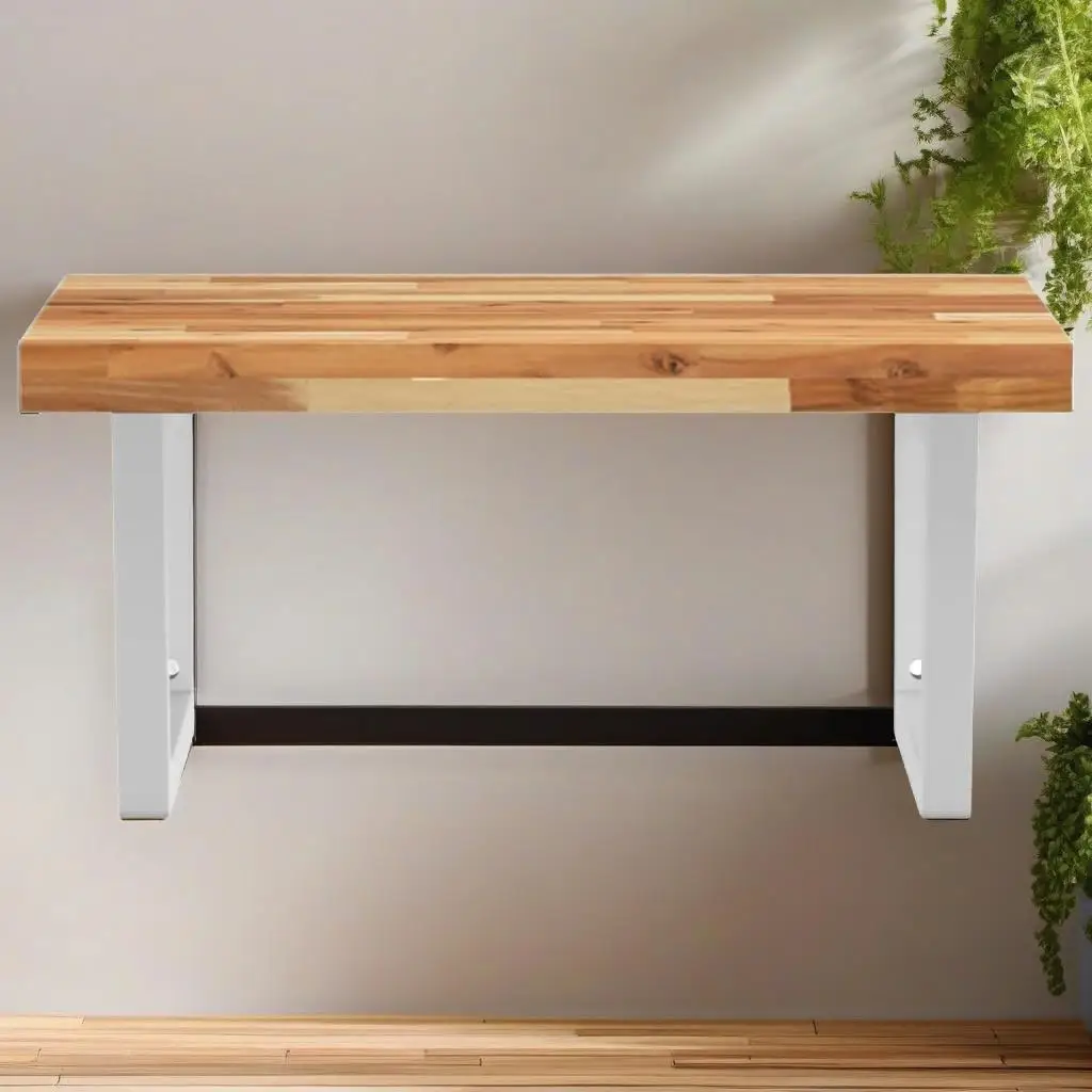 Wall-Mounted Basin Shelf - Durable  & Solid Acacia Wood Storage Solution