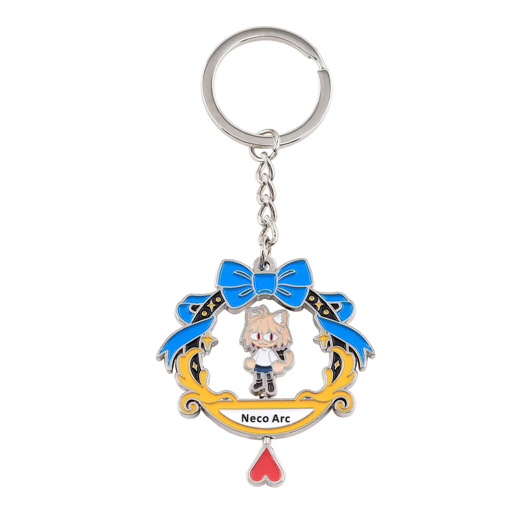 Anime Tsukihime Neco-Arc Drehbarer Schlüsselanhänger Doppelseitiger Drehender Katzenmädchen-Schlüsselring Kawaii Figur Metallanhänger Taschendekoration Fan-Geschenk – Detail 1