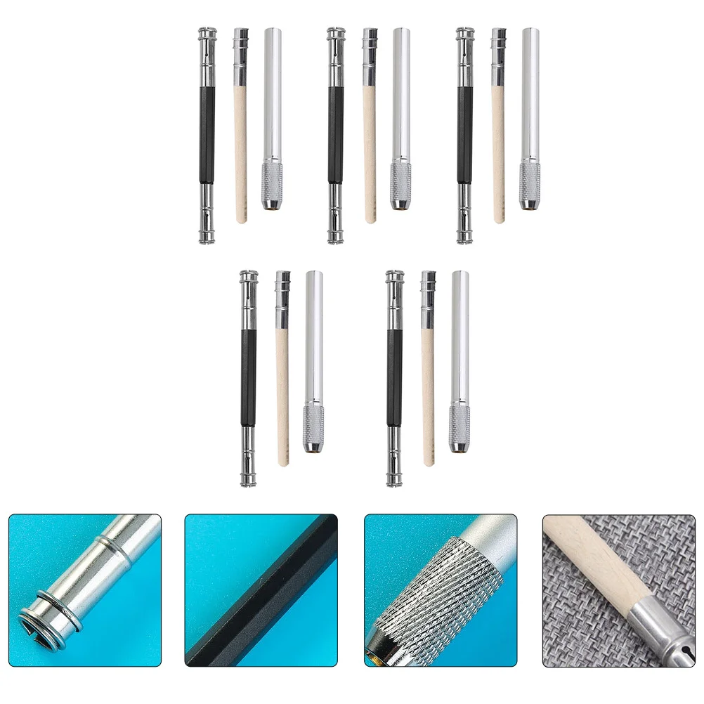 

15Pcs Portable Pencil Holder Extender Strong Double Ends Design Fits Most Pencils Lightweight for School Home Office Use Student