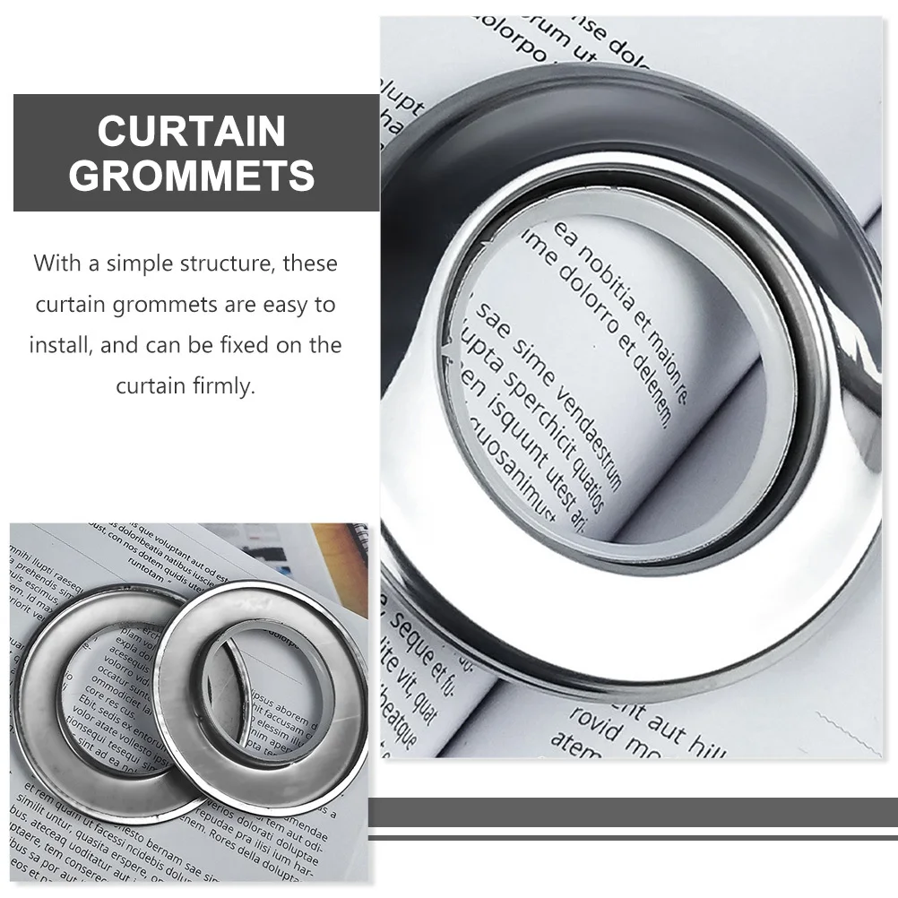 

4Pcs Stainless Steel Curtain Grommets Premium Metal Drapery Rings for Window Curtains Heavy Duty Round Reusable Grommet