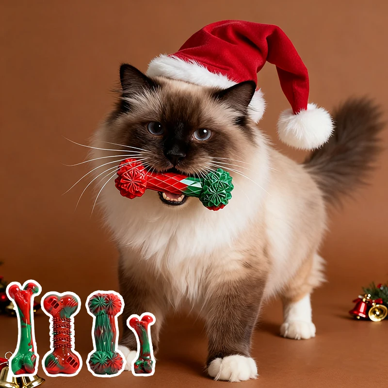 

Pet Dental Chew Toy Bone Design Bite Resistant Teeth Cleaning with Massage Points Dog Molar Toy for Puppy Dental Health Care