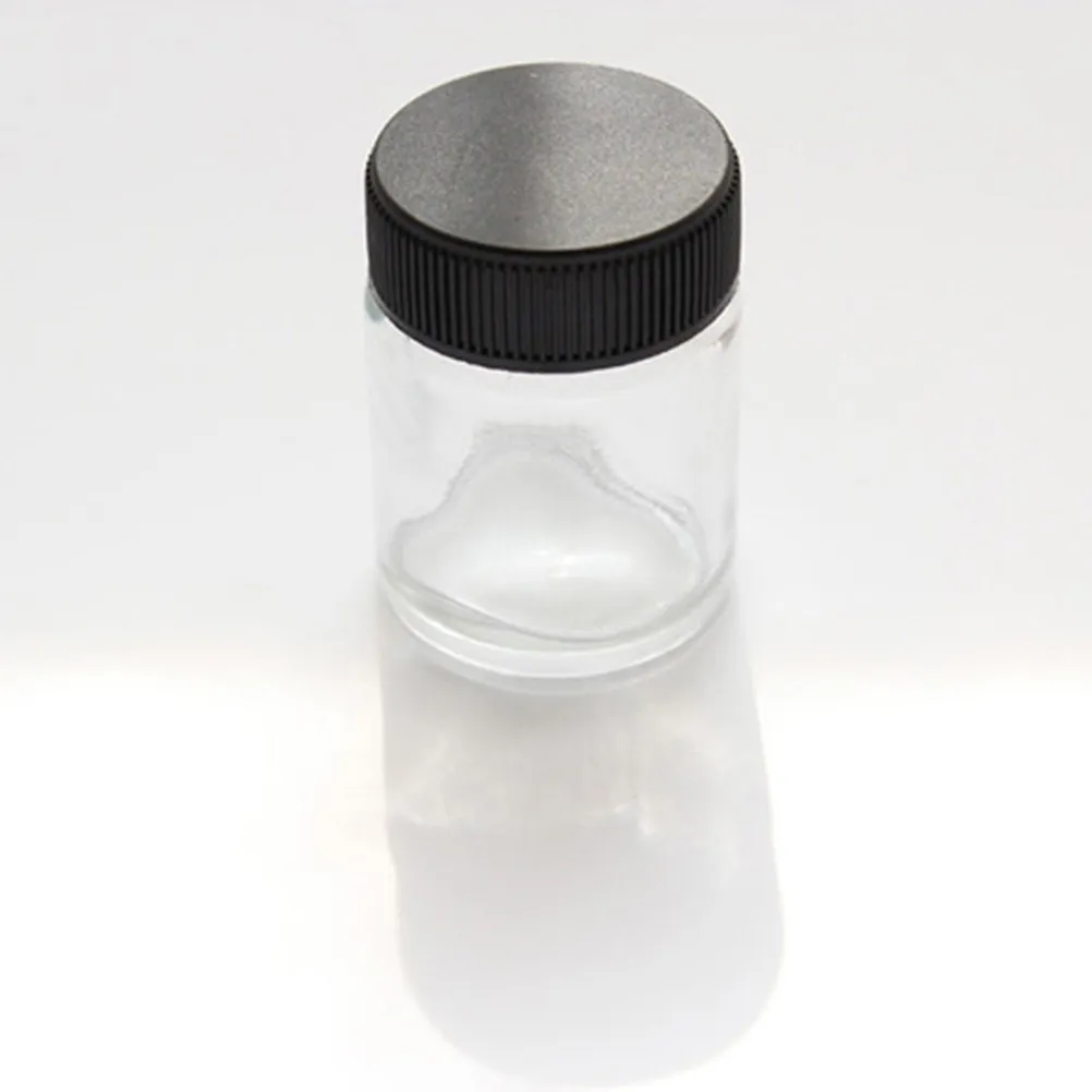 Airbrush Glass Bottles 22CC Clear Paint Jars with Lids and Siphon Feed Adapters for Airbrush Painting