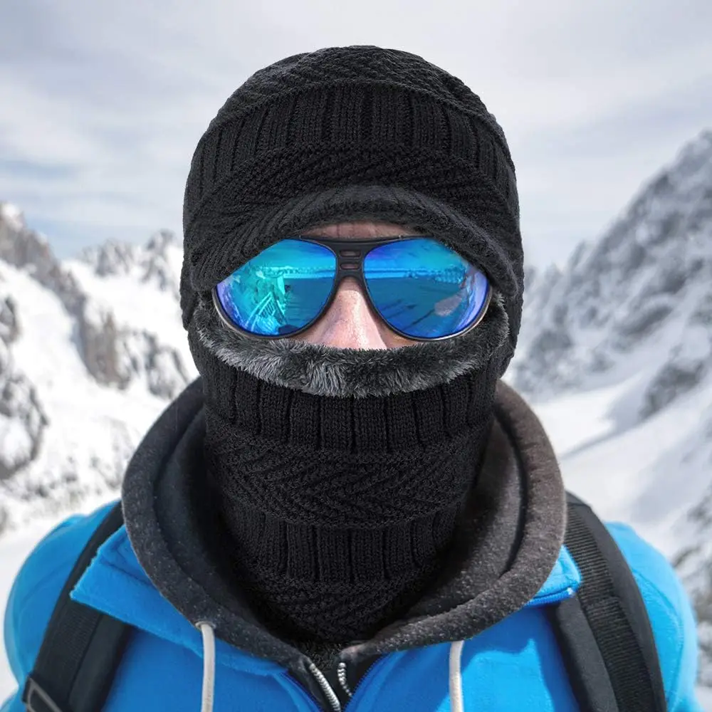 Winter Gestrickte Sturmhaube Hut Warme Radfahren Ski Maske Gesichtsbedeckung Hut Hals Gamasche für Winter Outdoor Sport