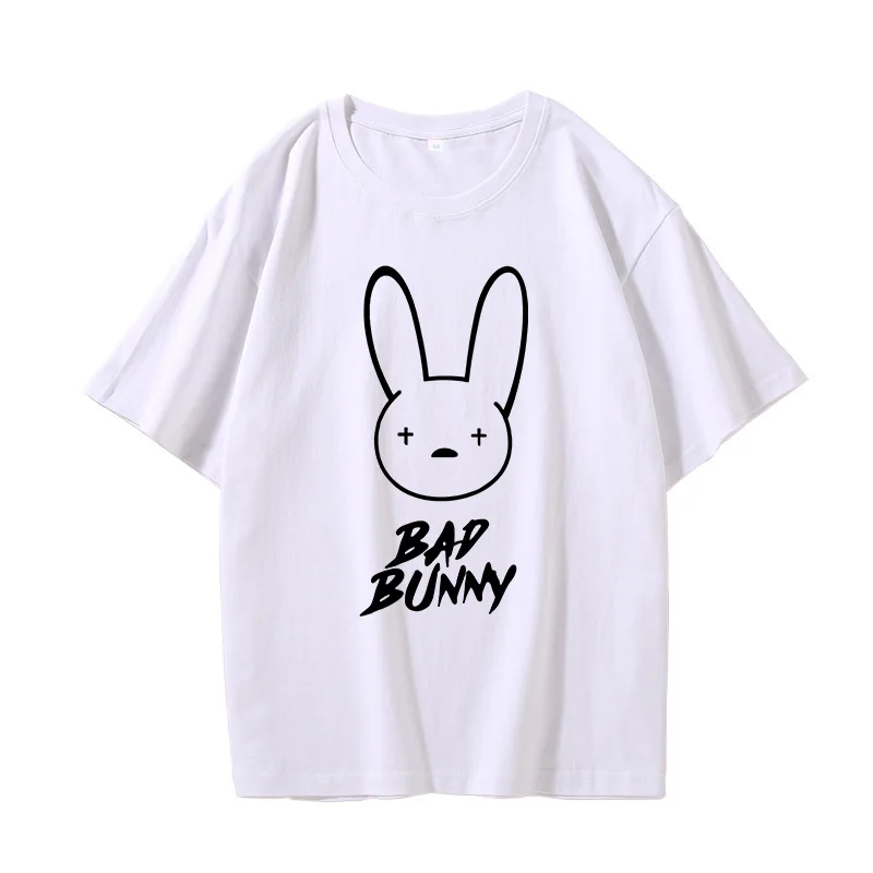 Bunny T-shirt Unisex 100% Baumwolle Punk Kleidung Harajuku Sommer Kurzarm Männer und Frauen EU Größe Tops Ullzang Tees oansatz Casual