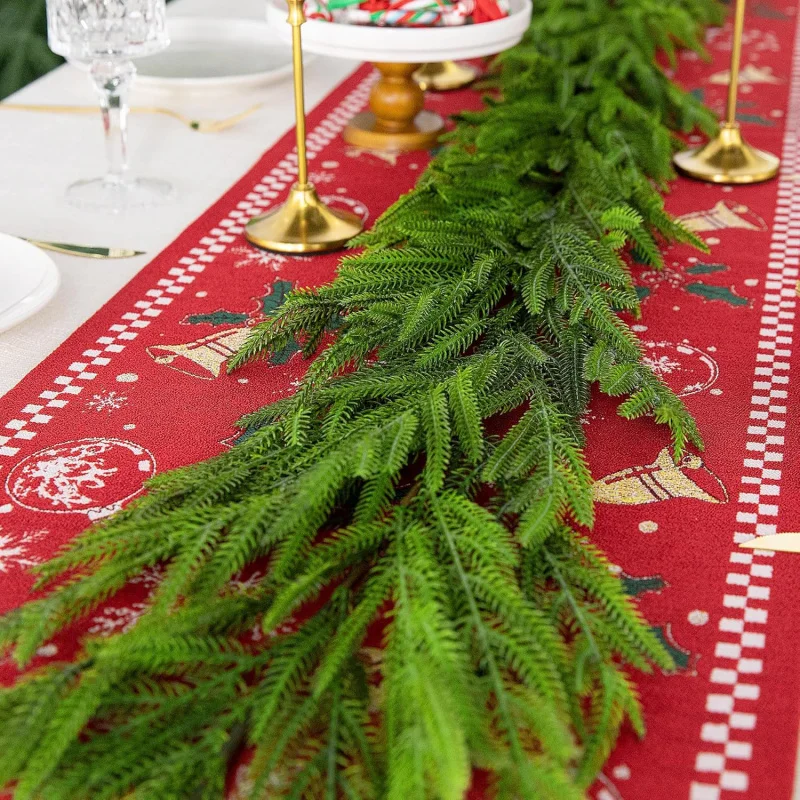 Real Touch Christmas Pine Dense Garland, Artificial Greenery, Holiday Mantle, Fireplace, Table, Home Decoration, 1Pc