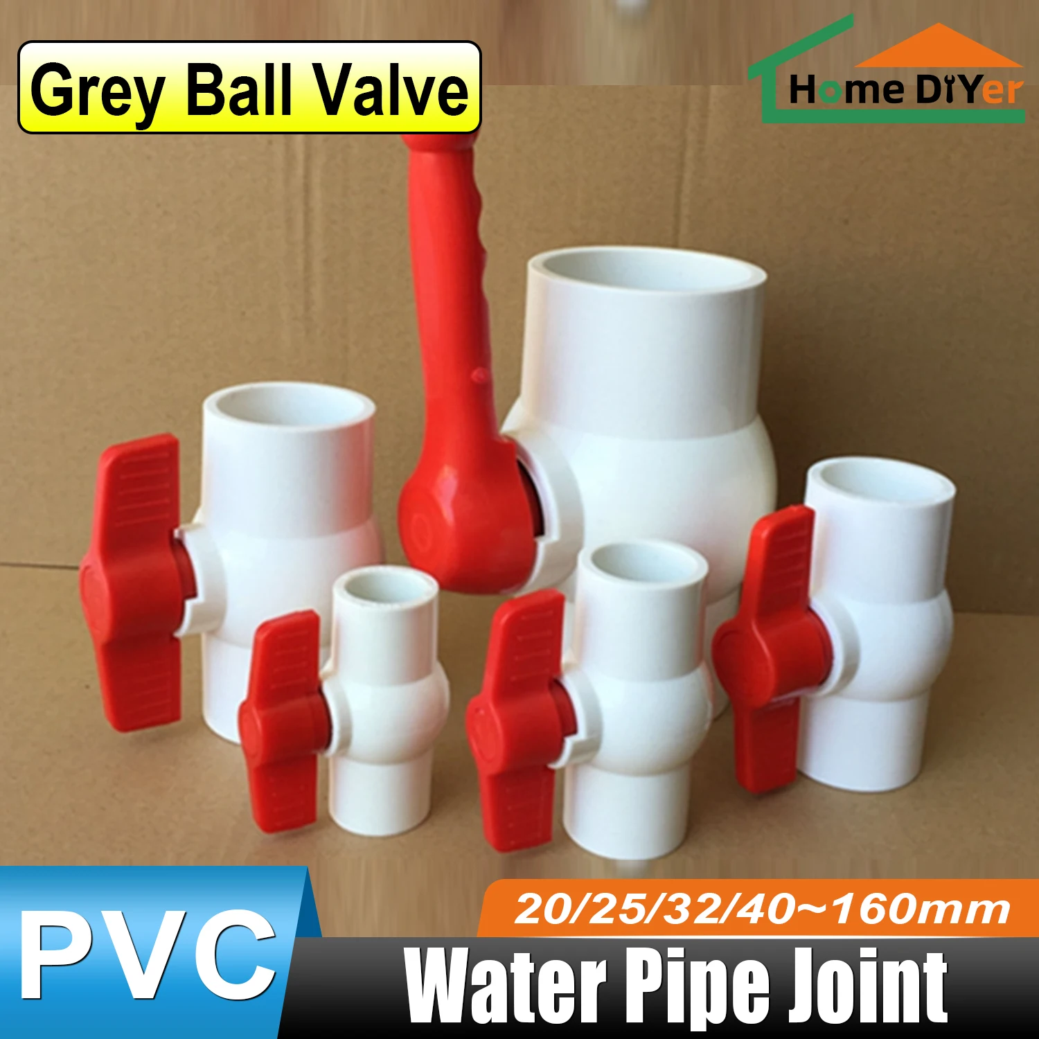 

White PVC Ball Valve, Inner Diameter 20/25mm—160mm, Non-Slip Plumbing, U-PVC Ball Valve, Plastic Repair Connector, Pipe Switch
