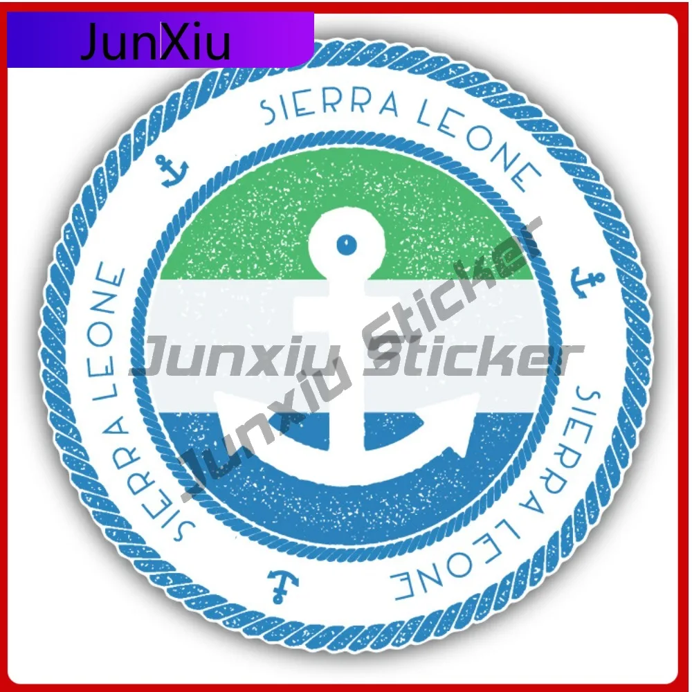 

Sierra Leone Flag Grunge Nautical Stamp Car Decal Bumper Stickers Cool Style SUV Use For Door Panel Automotive Decor Waterpro