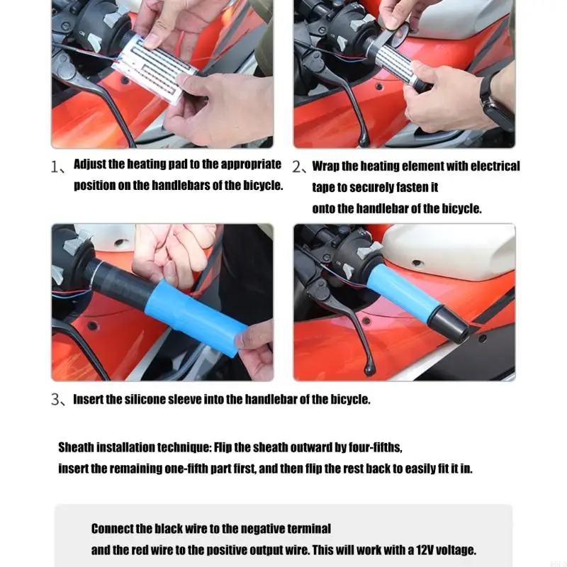 Cold Weather Motorcycle Grips 12V Electric Heating Low Power Consumption Rugged R6FB
