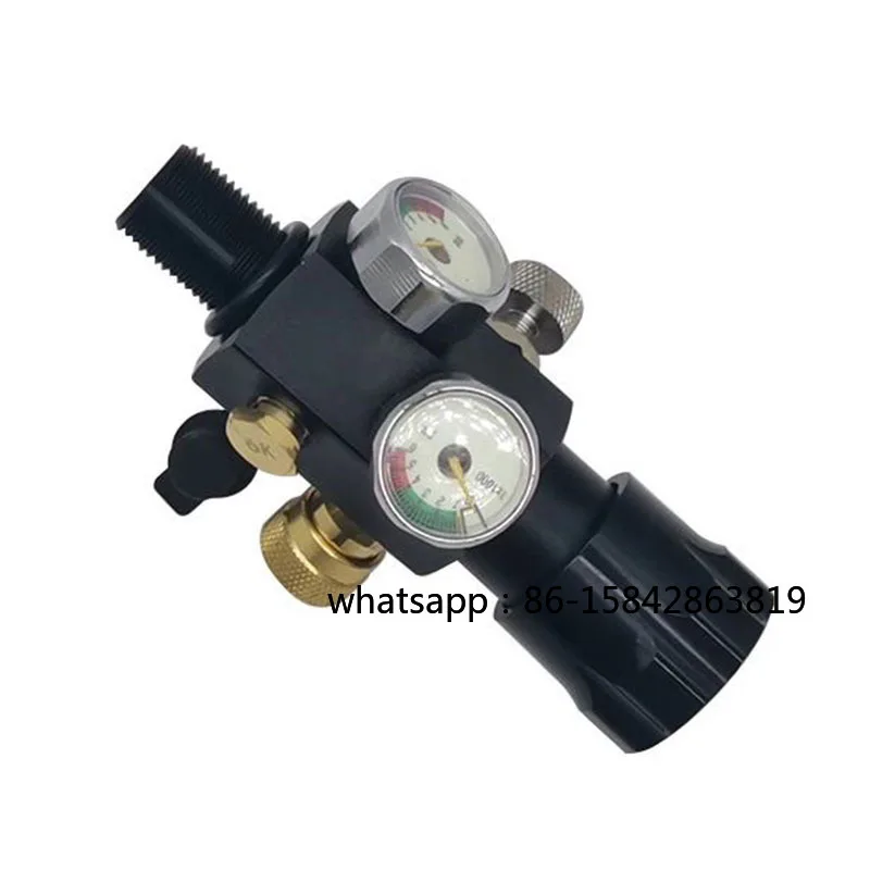 30Mpa High-Pressure Gas Cylinder Valve Inflatable Adapter With Quick Connector M18x1.5 Dual Meter Gas Cylinder Valve