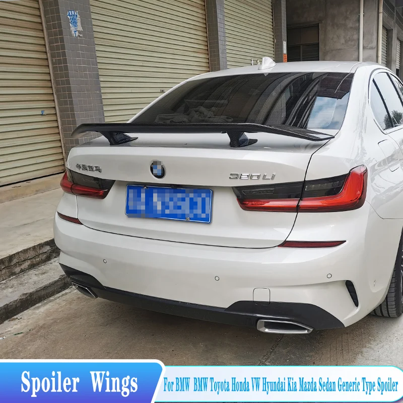 

For BMW Audi Toyota Honda Hyundai Kia Mazda VW Sedan Generic Universal Type Spoiler Wings ABS Plastic Black Accessories Styling