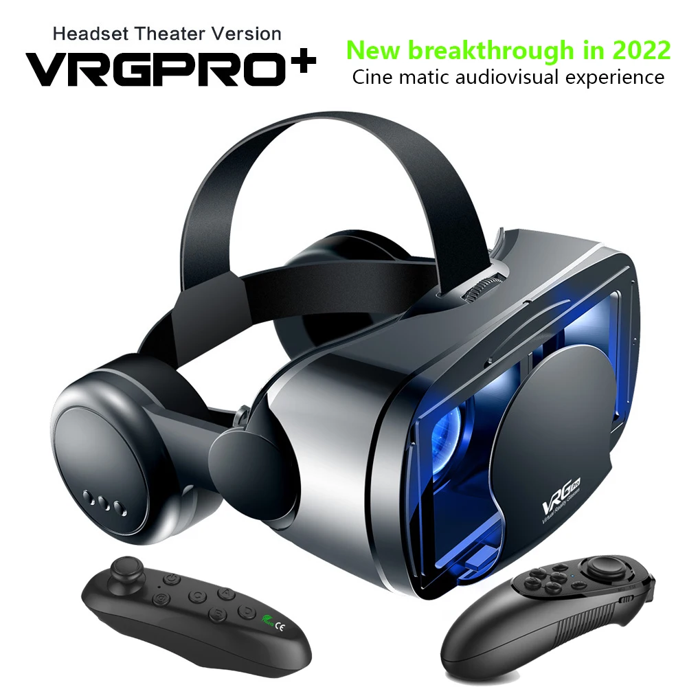 2023 New 3D VR Smart Glasses Headset Virtual Reality VR Glasses Phone Full Screen Wide Angle Lens with Controller Headset 5-7