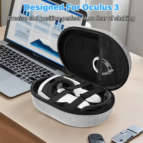 Imagen 2 del producto Estuche de transporte duro compatible con Oculus/Meta Quest 3, adecuado para accesorios de protección portátiles de viaje para Oculus Quest 3