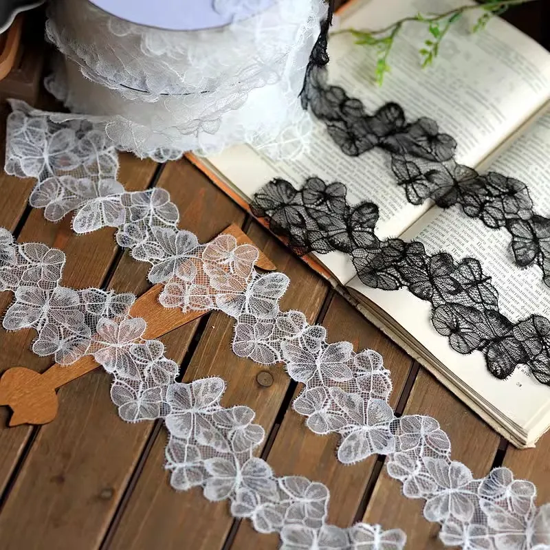 6.5cm wide butterfly Thin elastic lace accessories diy handmade decorative lace material Lace ribbon