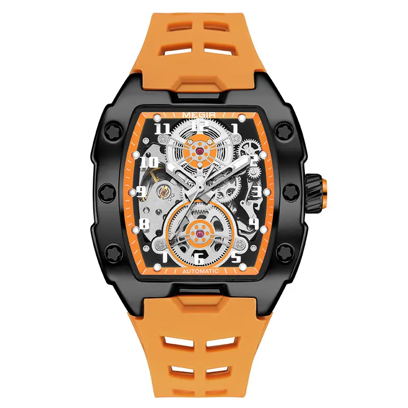 MEGIR 8602 Sport Automatic Watch Men Waterproof White Silicone