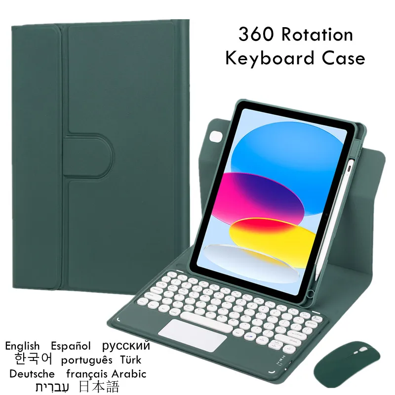 

360 Rotation Keyboard Cover For iPad 9th 8th 7th Gen Air 2019 Pro 10.5 10.2 Case Pen Slot Magnetic for iPad 9 Generation Teclado