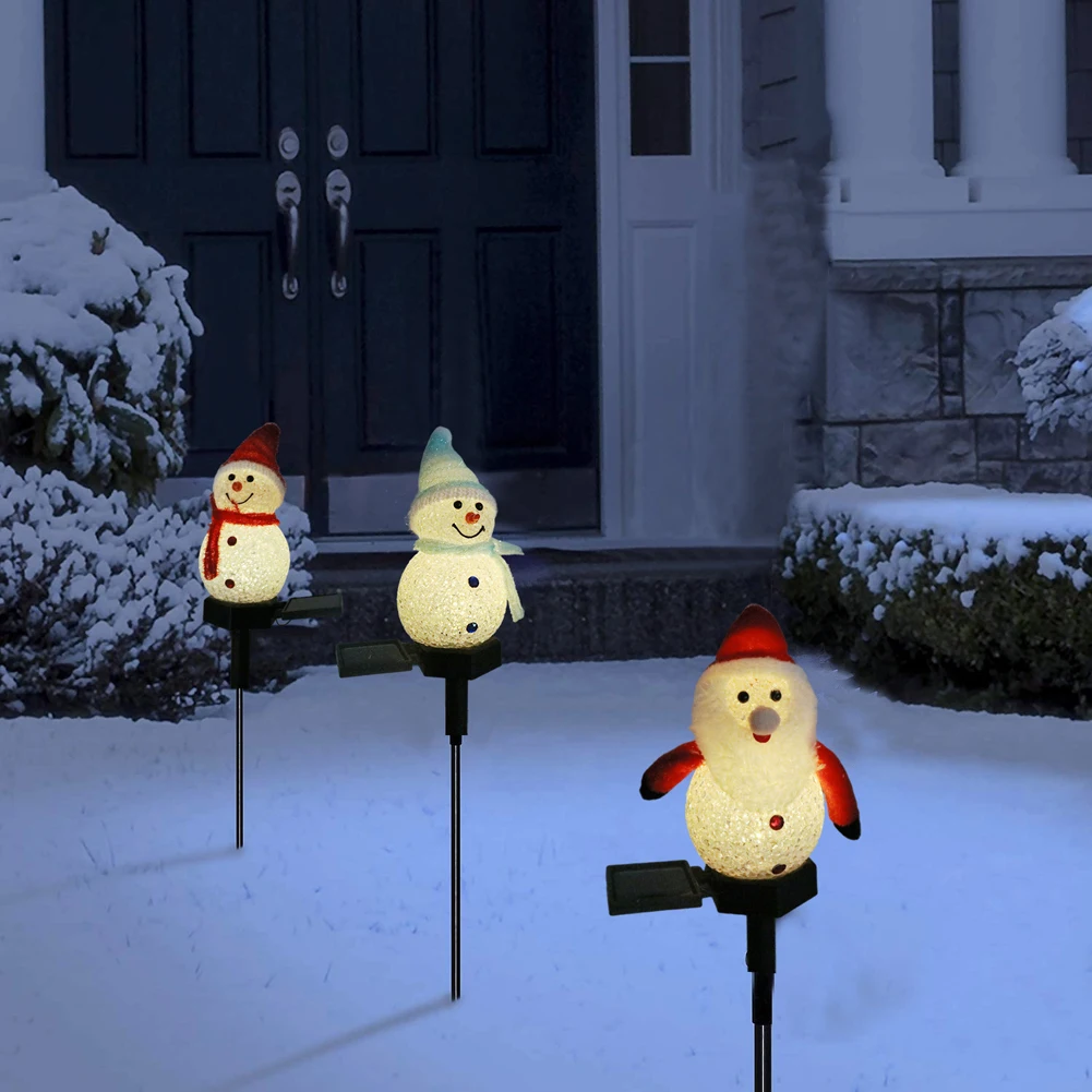 LED Solar Christmas Snowman Lights Outdoor Waterproof Garden Lawn Lamps Garland Yard Fence Light per la decorazione della festa delle vacanze