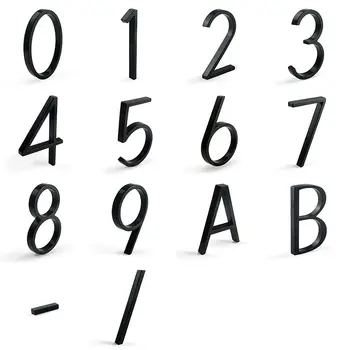 1個125毫米懸浮式門牌號碼戶外5吋黑色鋅合金字母公寓門牌號碼信箱地址標誌#0-9 10 最佳銷售 門牌號碼 - №2