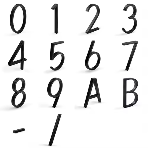 1pc 125mm Floating House Number Outdoor 5 inch Black Zinc Alloy Letter Apartment Door Numbers Mailbox Address Sign #0-9 - Image 5