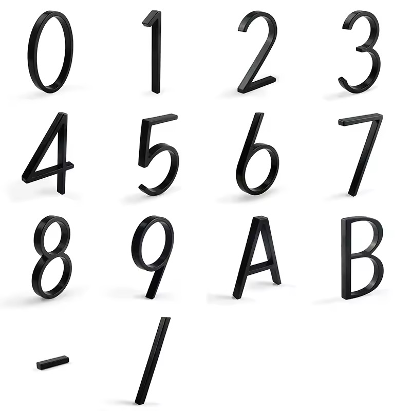 1pc 125mm Floating House Number Outdoor 5 inch Black Zinc Alloy Letter Apartment Door Numbers Mailbox Address Sign #0-9 - Image 5