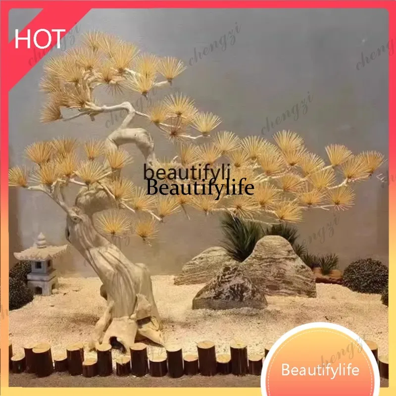 A09   Chinese simulated pine tree fake tree landscaping restaurant door and window store shopping mall hotel toothpick pine