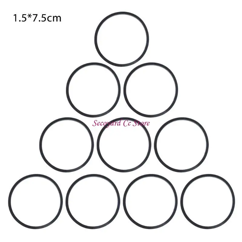 

N3UC 10Pcs/bag 1.5mm Universal Cassette Tape Machine Belts Assorted Common Rubber