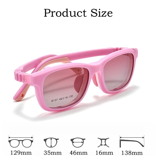 Imagen 2 del producto YIMARUILI, gafas con Clip a presión para niños, bloqueo de silicona UV, monturas de gafas graduadas ópticas para niños y niñas 8137ET