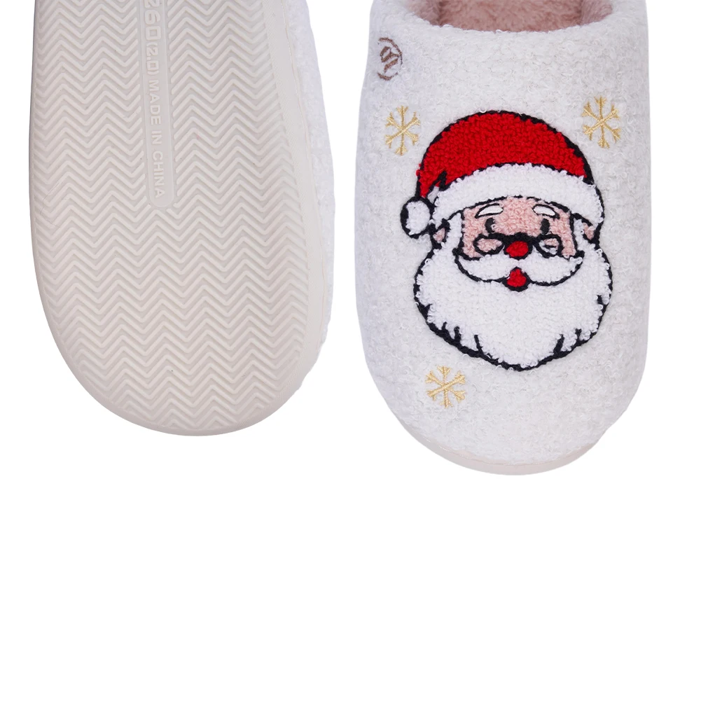 Christmas Santa Claus Warm Slip-on House Shoes Comfortable Thermal Couple Slippers Non-Slip Fluffy Home Slippers for Men Women - Image 4