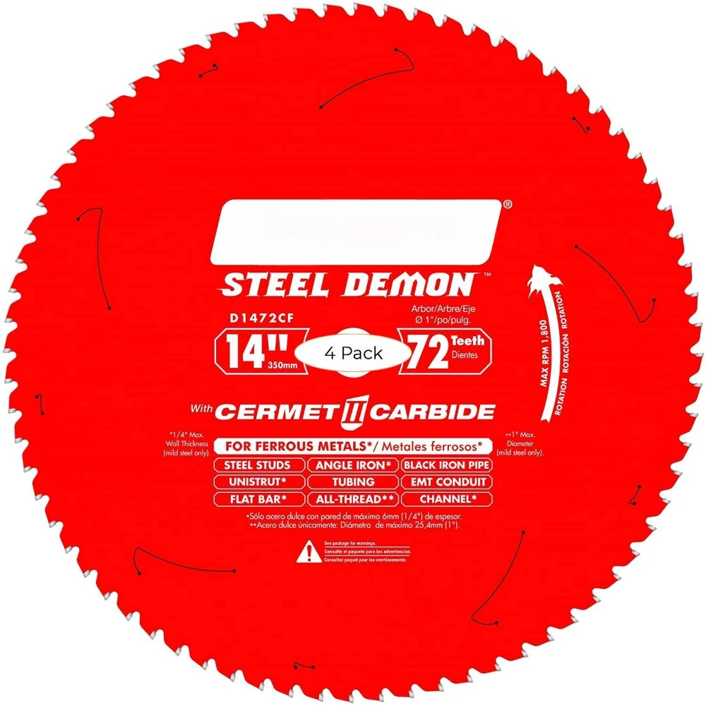 14-inch Steel Demon 72T Cermet II Carbide Ferrous Metal Saw Blade (Fоur Расk)