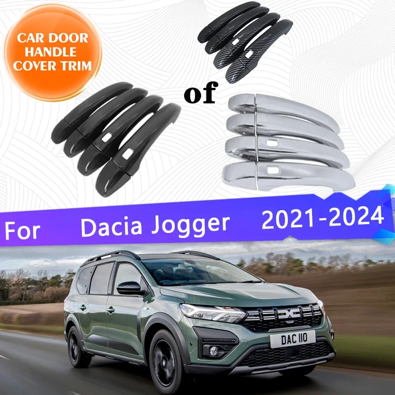 

For Dacia Jogger 2024 2023 2022 2021 Luxury Car Door Handle Covers Exterior Scratch Protective Decor Car Accessories Anti-rust