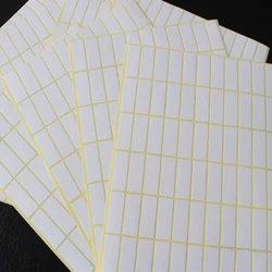 15Sheets Paper Self Adhesive Sticky White Label Name Stickers Blank Note Label Bar DIY Stationery Sticker Various Sizes Optional