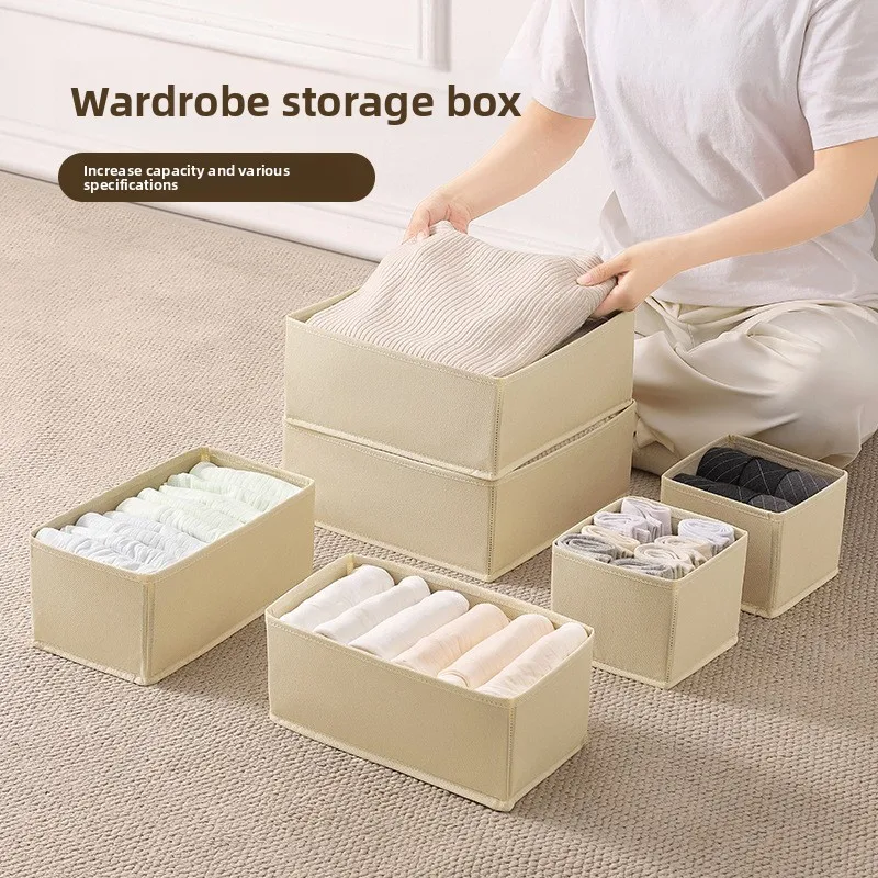 Uncovered Plaid Socks Storage Box 3-piece Set Underwear and UnderwearSorting StorageBox Baseplate Zipper