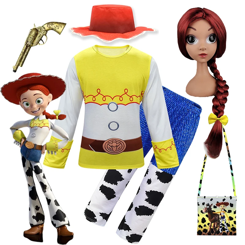 

Костюм Джесси из мультфильма Disney Toy Story для девочек, креативный детский костюм с длинными рукавами и шляпой, одежда для Хэллоуина, дня рождения, вечеринки