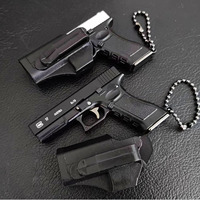 Detachable Assembly 1:3 Mini G17 Pistol WIth Holster PUBG Jedi Model Alloy Toy Gun Keychain Fidget Toy for Boy Collection Gift
