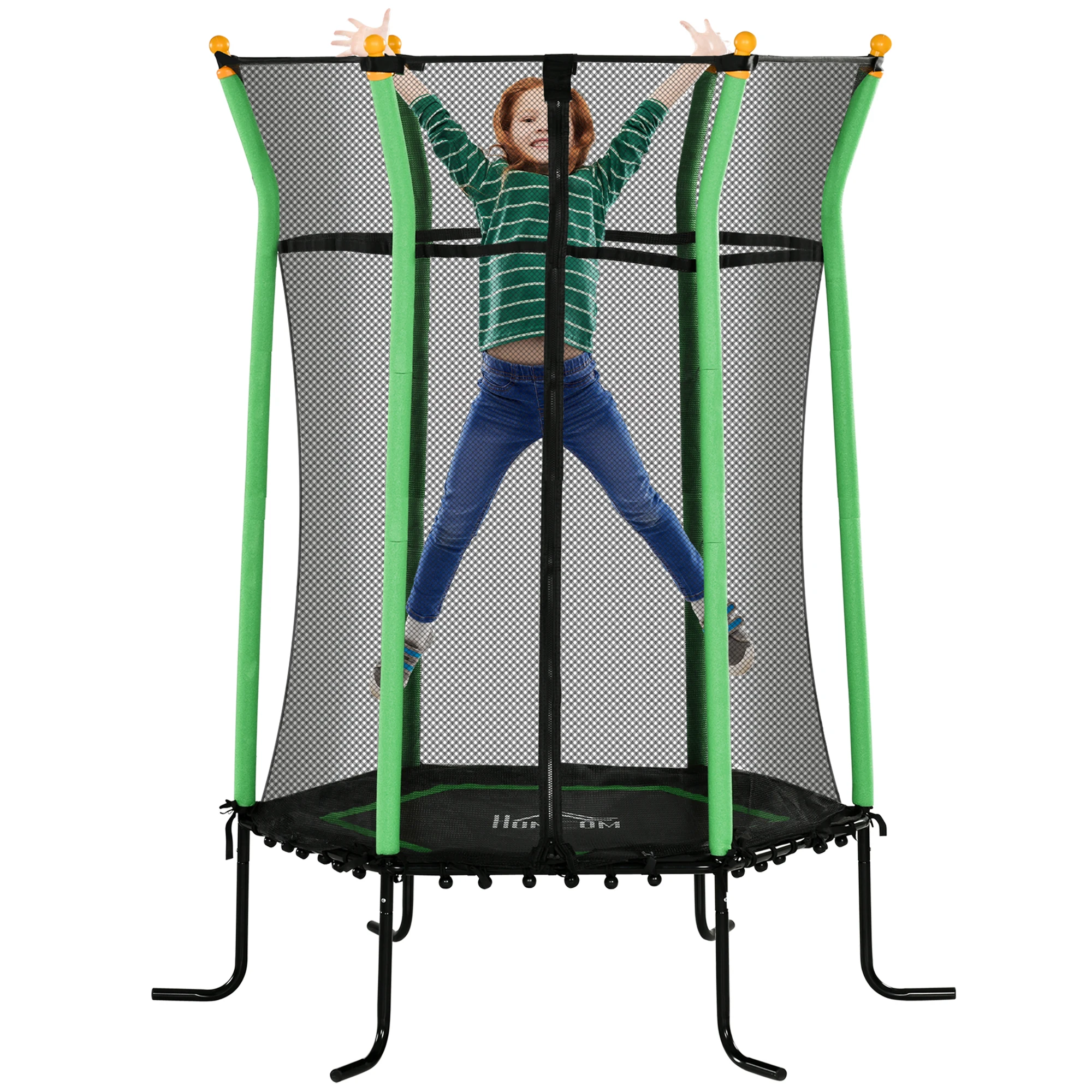 HOMCOM kids garden trampoline Ø 163,5x190 cm trampoline for children + 3 years old with safety net and steel frame for outdoor indoor load 50 kg