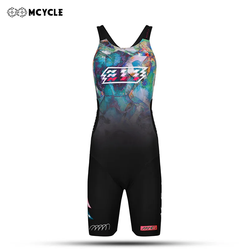 

Mcycle Women’s Trisuit Sleeveless Triathlon Suit Quick Dry Breathable Cycling Running Skinsuit with Chamois Padding jumpsuit