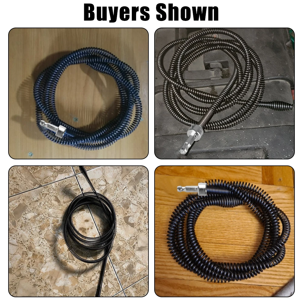 Sinks Basin Pipeline Clogged Remover Tools Pipe Dredging Tool Drain Cleaner Spring Pipe Sewer Pipe Unblocker 3M Bathroom Kitchen