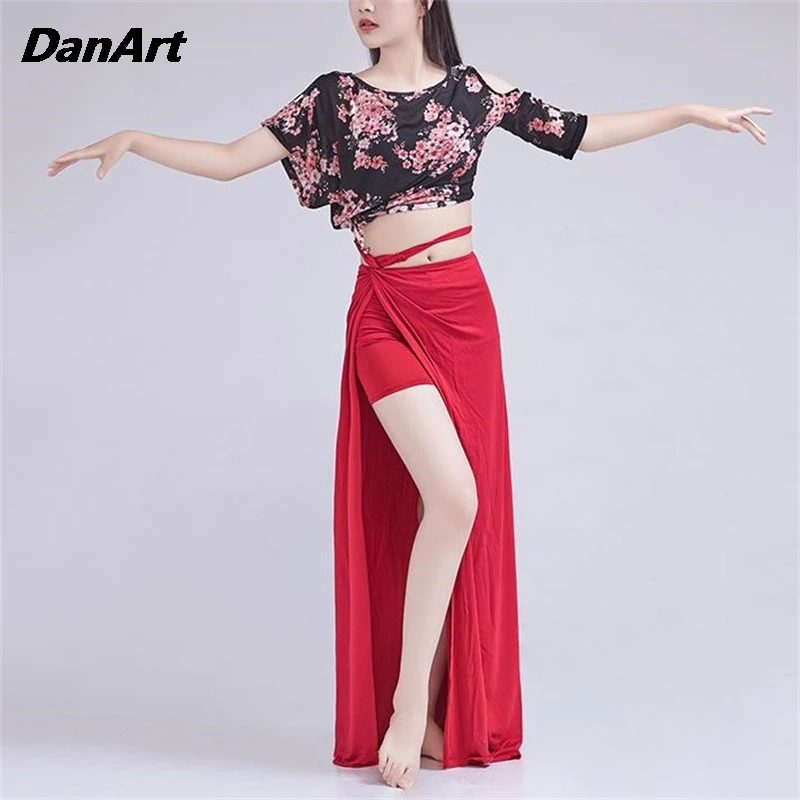 

Women's New Belly Dance Practice Outfit Set In Plus Size Slimming and Sexy Eastern Dance Belly Dance Design Top+Slit Skirt S~3XL