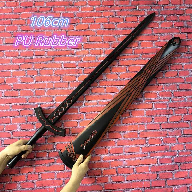 1:1 Cosplay Black Holy Sword Saber Sword set Fate Stay Night Sword big Prop Model Gift Rubber Unsharpened Toys Home Decor 106cm