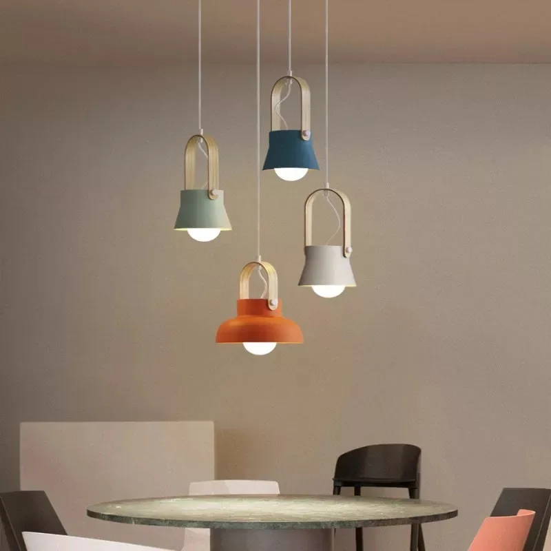 

Nordic Macaron Pendant Light For Living Dining Room Kitchen Island Bedroom Modern Chandelier E27 Indoor Lighting Home Decoration