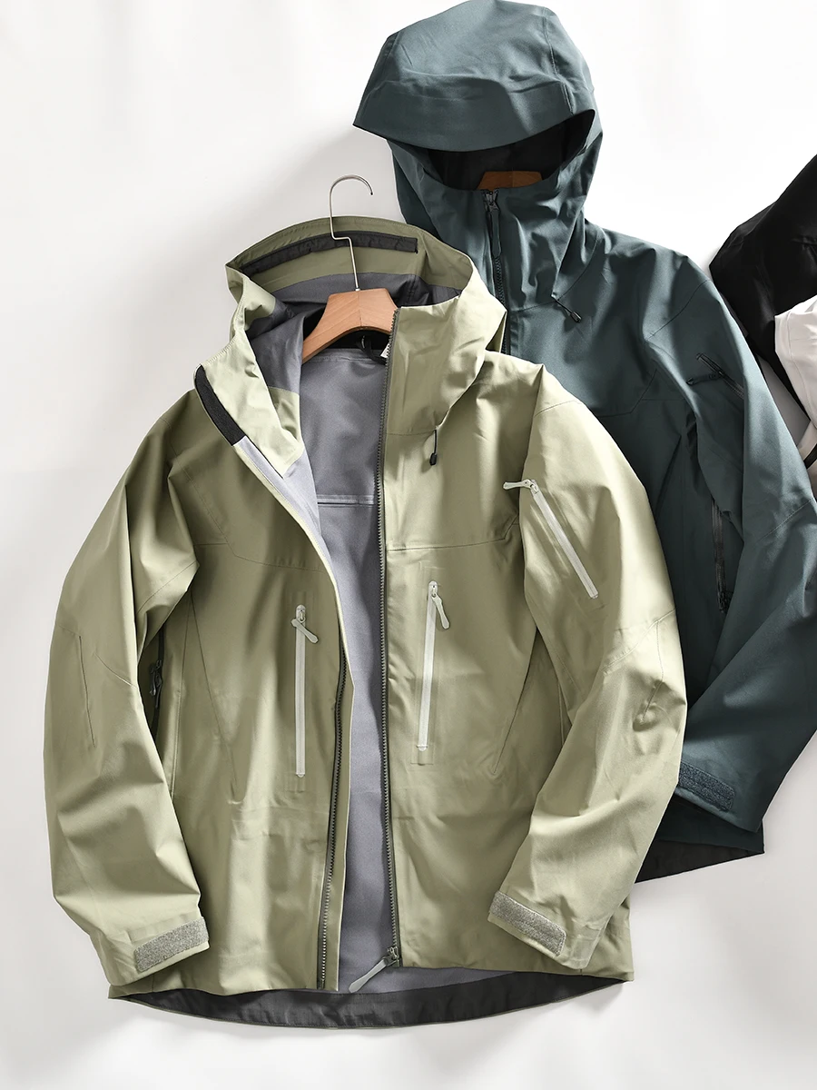 

New Arrival Men's Outdoor Hardshell Waterproof Jacket Full Glue Process with Hood Youth Trend Spring Autumn Regular Sleeve