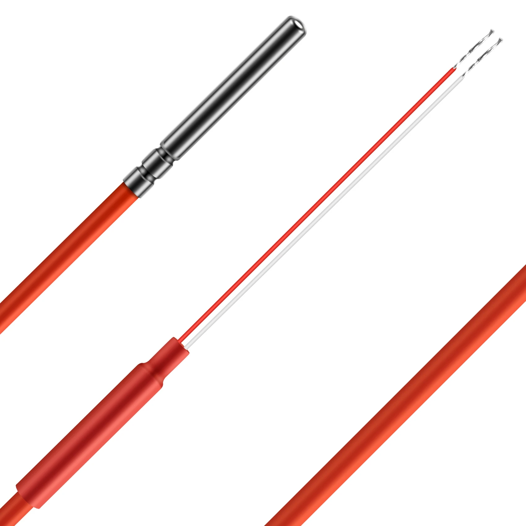 T71C 2 Wire PT1000 Temperature Sensor Thermistor Silicone Gel Coated 1.5Meters Probe 45mm x 5mm -50-180 Centigrade RTDs