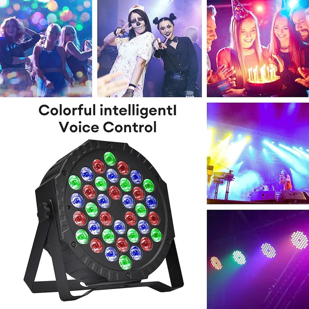 36 LED Stage Light 9 Lighting Modes Colorful DJ Disco Party Wedding Holiday Bar Club Decoration Show Sound Activated Lamp