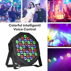 36 LED Stage Light 9 Lighting Modes Colorful DJ Disco Party Wedding Holiday Bar Club Decoration Show Sound Activated Lamp