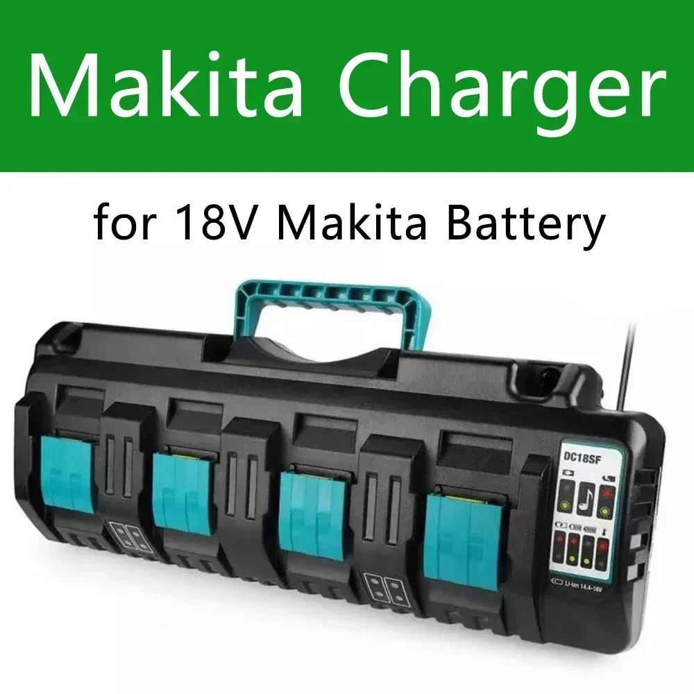 For Makita 18V 14.4V 4 Ports Li-Ion Battery Charger DC18RD DC18SF for Makita 14.4V 18V 20V BL1830 BL1840 BL1850 BL1860 Bl1430