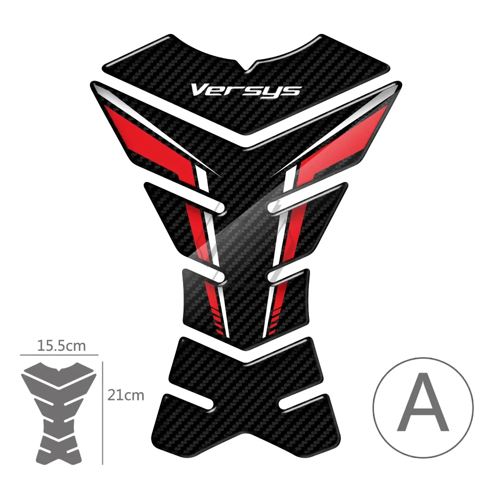 For Kawasaki Versys 650 1000 X300 Versys-X 3D Carbon-look Motorcycle Tank Pad Protector Sticker